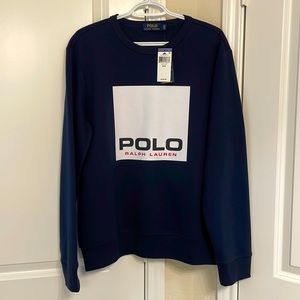Polo Ralph Lauren Aviator Navy Crewneck Sweatshirt Cotton Blend. Size M